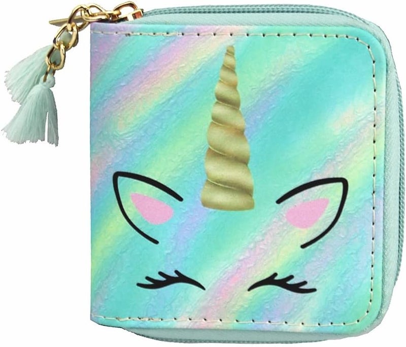 Timlee Cute Rainbow Unicorn Wallet For Girls Kids Zipper Wallet Short Clutch Bag PU Leather Purse,Christmas Gift Women Wallets (0316M) - Image 1